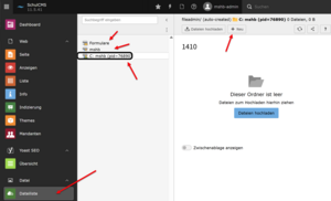 Screenshot Dateiliste Übersicht im Backend