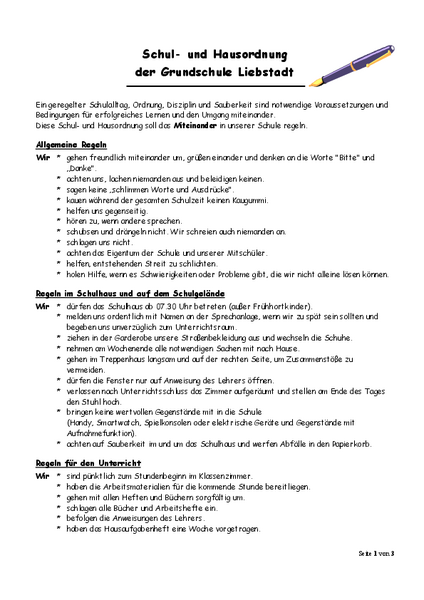 Schul- und Hausordnung