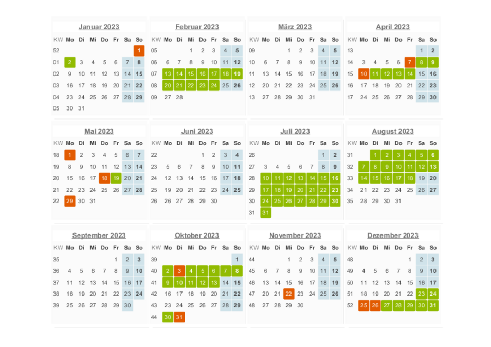 Ferienkalender Sachsen | gsneuw