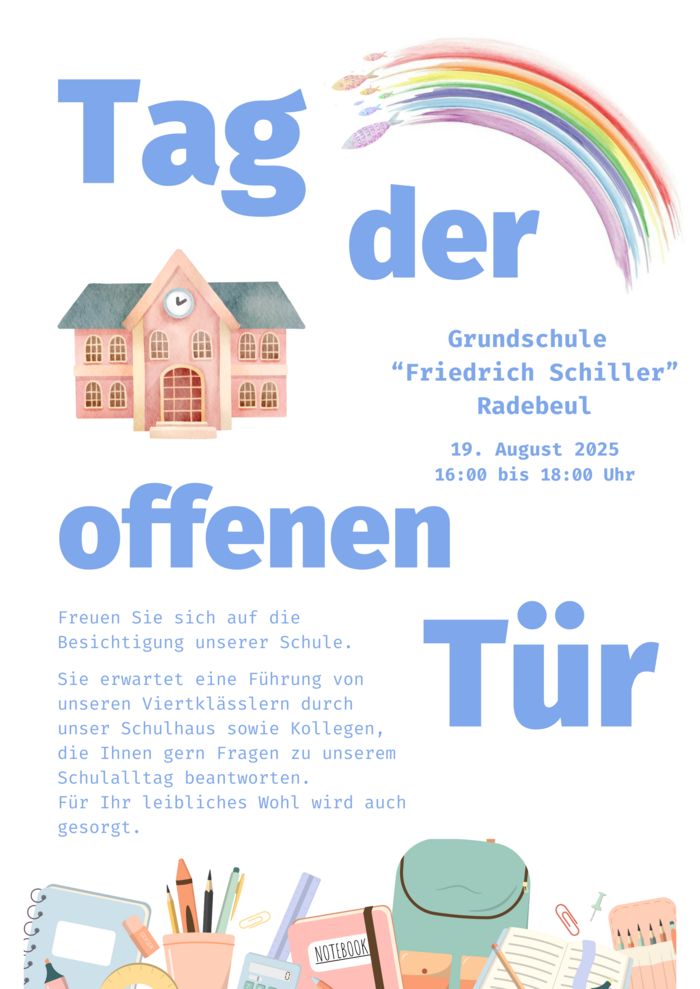 Plakatz zum Tag der offenen Tür am 19.08.2025