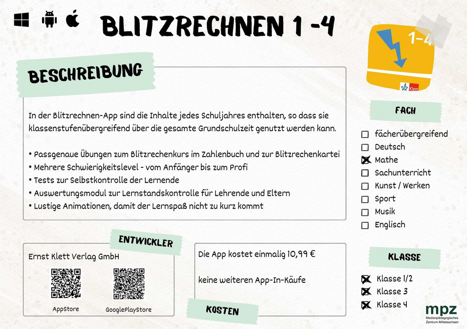 Blitzrechnen 1-4