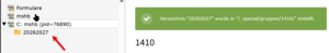screenshot neuer Ordner angelegt im BE