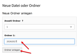 Screenshot Neuer ordner anlegen im BE