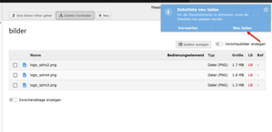 screenshot hochgeladenen Datei