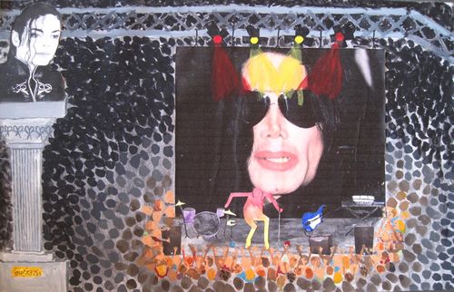 Dorothea Eckardt, Klasse 7/2, gestaltete das Bild mit dem Titel: Michael Jackson - Mensch oder Gott? 2009