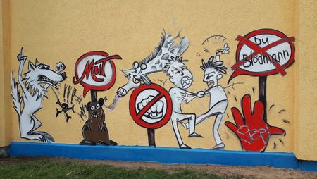 Graffiti aus unserem Projekt „Schule ohne Gewalt“