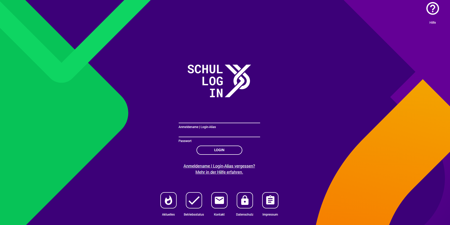 Schullogin Anmeldeseite